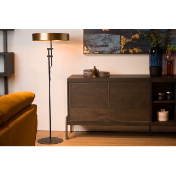 GIADA Floorlamp 2x E27 /40W Matt Black/Satin Bras - obrázek