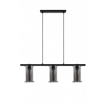 DOUNIA Pendant 3xE27/40W Matt Black/Smoke glass - obrázek