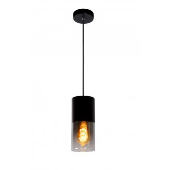 ZINO Pendant E27/60W Satin Black /  Smoke Glass - obrázek