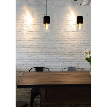 ZINO Pendant E27/60W Satin Black /  Smoke Glass - obrázek