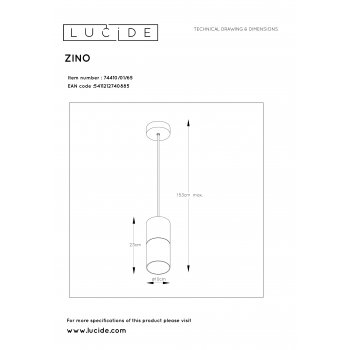 ZINO Pendant E27/60W Satin Black /  Smoke Glass - obrázek