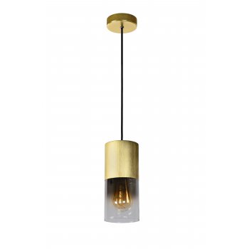 ZINO Pendant E27/60W Satin Brass/Smoke Glass - obrázek