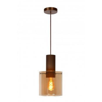 TOLEDO Pendant E27/60W Copper/Glass Amber