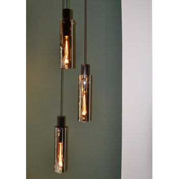 ORLANDO Pendant 3xE27/60W Black/Smoke Glass - obrázek