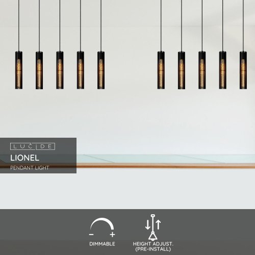 LIONEL Pendant 5xE27/40W Black - obrázek