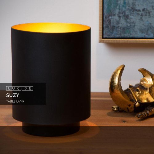 SUZY Table lamp E14/40W Round Black/Gold - obrázek