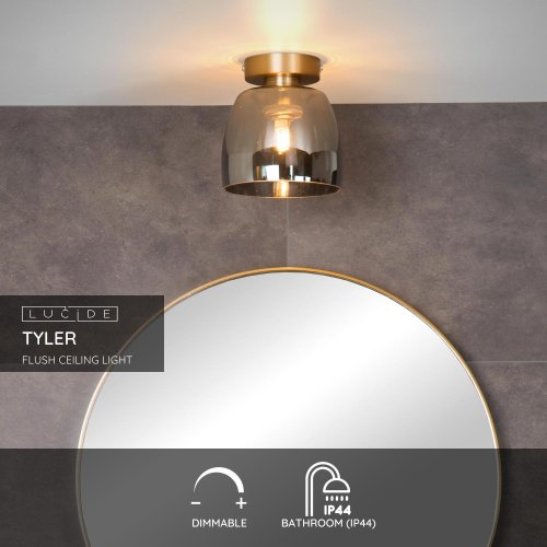 TYLER Wall Light 1xG9/33W Gold/Smoke Glass - obrázek
