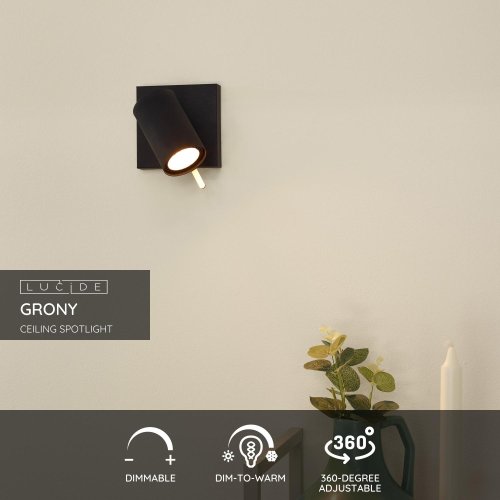 GRONY Wall Spotlight Gu10/5W  Black/Gold - obrázek