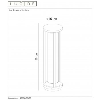 CADIX Outdoor Base lamp 50cm E27/max 15W led Black - obrázek