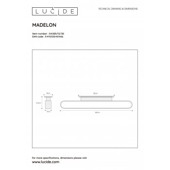 MADELON Wall ligh Bathroom  Integr. Led 9W  Black - obrázek