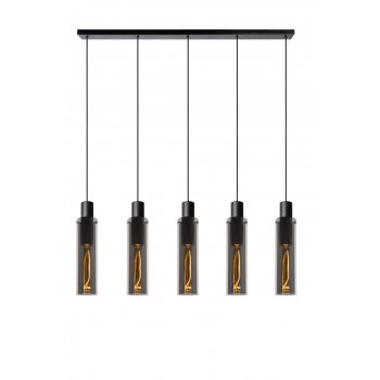 ORLANDO Pendant 5xE27/60W Black/Smoke Glass - obrázek