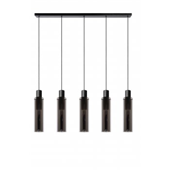 ORLANDO Pendant 5xE27/60W Black/Smoke Glass - obrázek