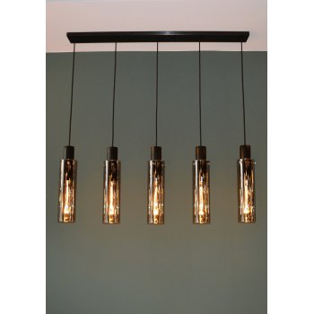 ORLANDO Pendant 5xE27/60W Black/Smoke Glass - obrázek