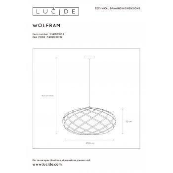 WOLFRAM Pendant  E27 - obrázek