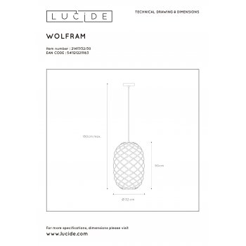 WOLFRAM Pendant  E27 - obrázek