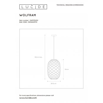 WOLFRAM Pendant  E27 - obrázek