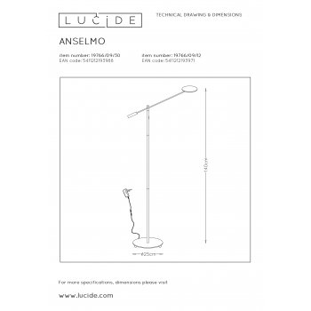 ANSELMO Reading lamp Led  9W Black - obrázek