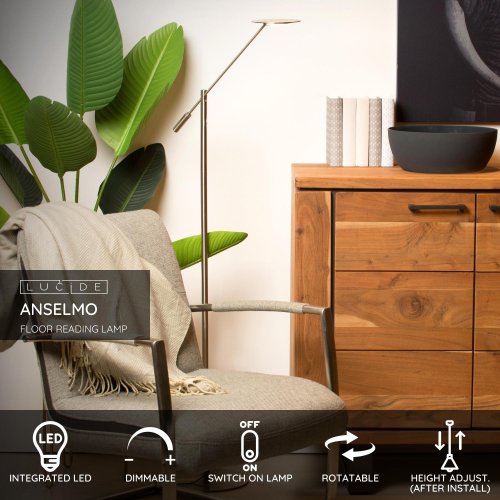 ANSELMO Reading lamp Led  9W Satin Chrome - obrázek