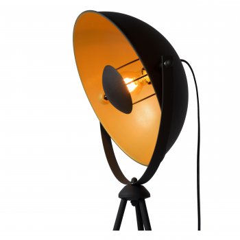 ALVARO Floorlamp E27/40W  Black/Satin brass - obrázek