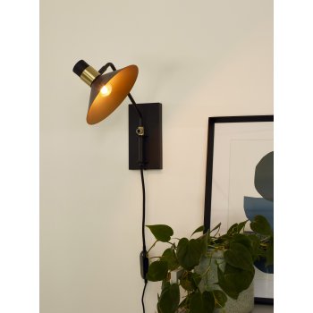 PEPIJN Wall Light 1xE14 Black/Gold - obrázek