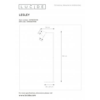 LESLEY Floor lamp GU10/35W Black - obrázek