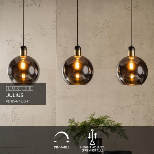 JULIUS Pendant 3x E27/25W  Smoke Glass - obrázek
