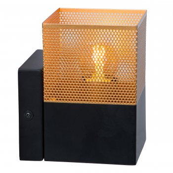 RENATE Wall Light  1x E27/40W Black/Gold - obrázek