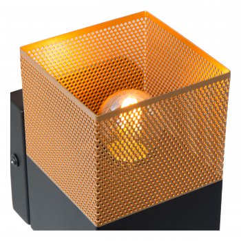 RENATE Wall Light  1x E27/40W Black/Gold - obrázek