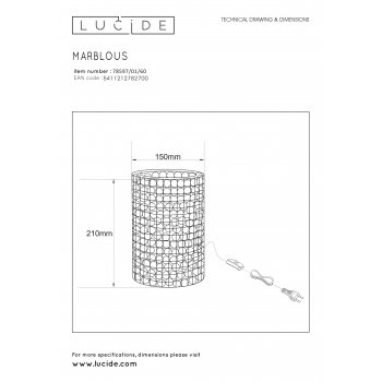 MARBELOUS Table lamp E14/40W Clear - obrázek