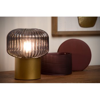 JANY Table lamp E14/40W Matt Gold/Smoke glass - obrázek