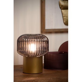 JANY Table lamp E14/40W Matt Gold/Smoke glass - obrázek