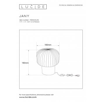 JANY Table lamp E14/40W Matt Gold/Smoke glass - obrázek