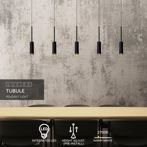 TUBULE  Pendant Led 5x7W 2700K Black - obrázek